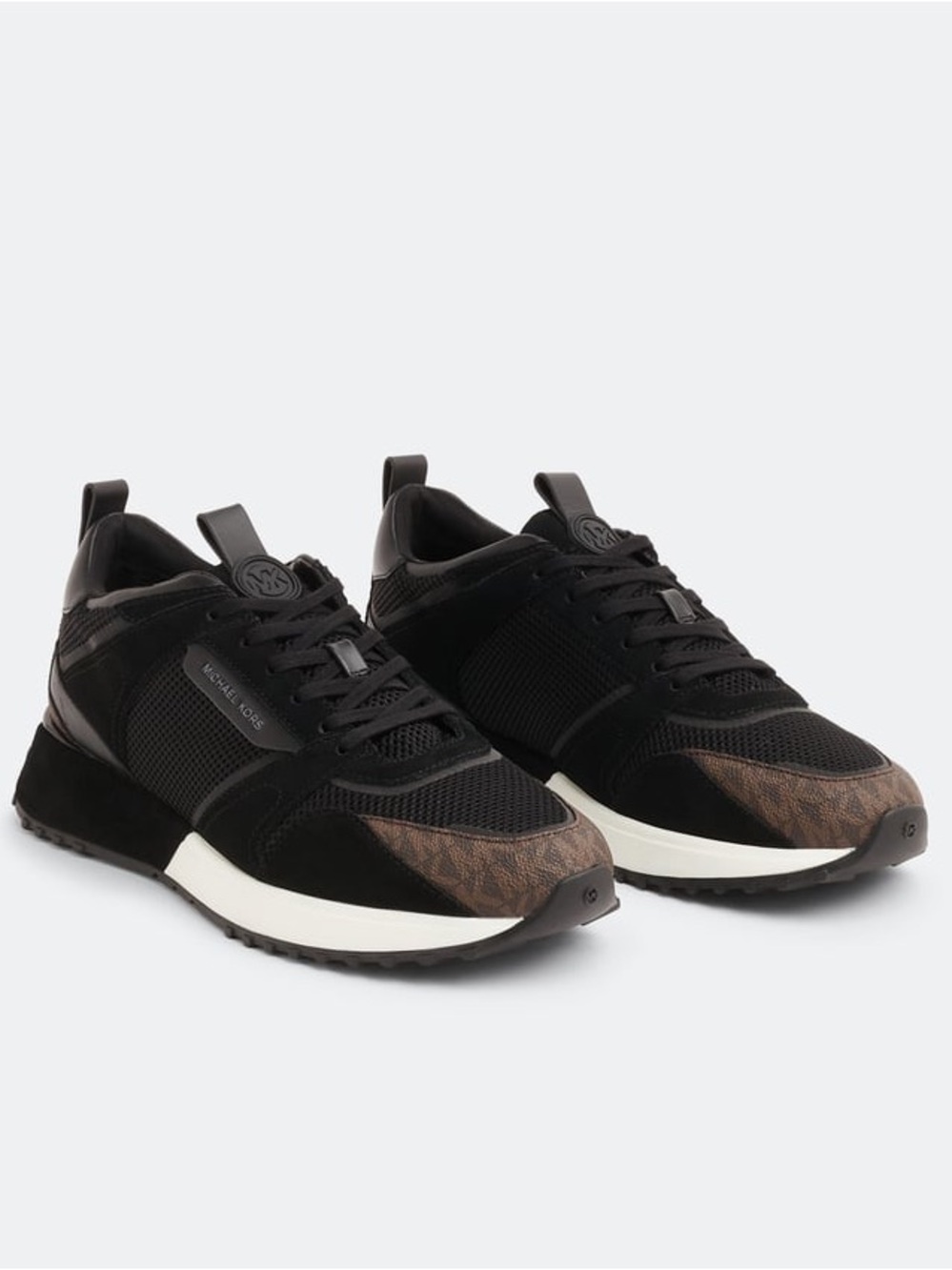 Michael Kors Theo Low Top Sneaker Trainer Black/Brown - New w/o Box - Picture 14 of 16